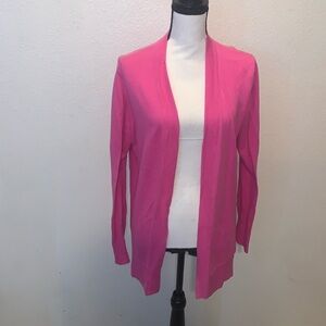 Gap open cardigan sweater Women’s L cotton Barbiecore Hot Pink Knit